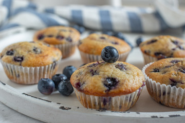 home made sweet blueberry muffin on a table