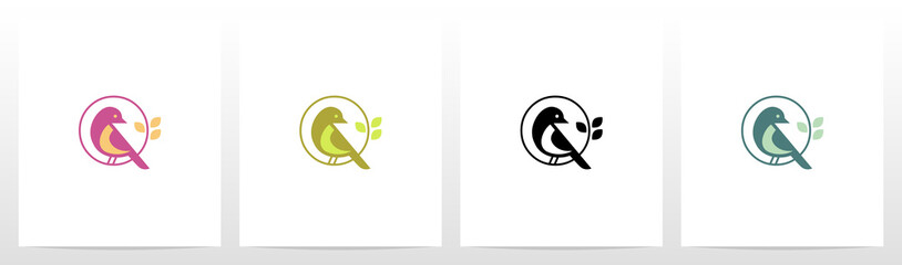 Bird Perch On Lettter Logo Design O