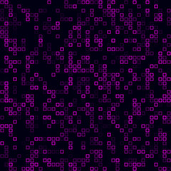 Futuristic tech pattern. Sparse pattern of frames. Magenta colored seamless background. Attractive vector illustration.