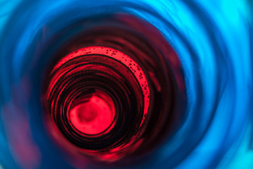 Red and Blue Abstract Background. Red Eye Demon. Concept of Fiery Pits of Hell. 