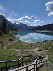 Lake and mountain in a beautiful landscape in Canada. Banff park