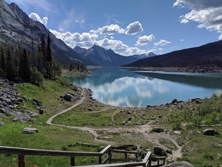 Lake and mountain in a beautiful landscape in Canada. Banff park