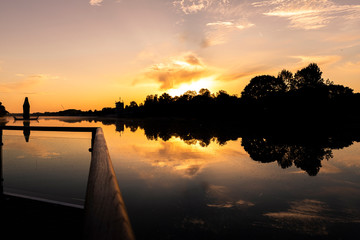 Sunset on the lake at Golden Hour