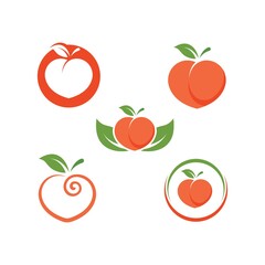 peach fruit icon vector illustrtion design