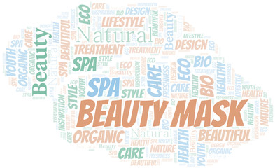 Obraz premium Beauty Mask word cloud collage made with text only.