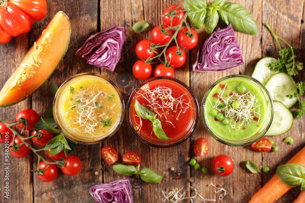 Canvas Prints gazpacho- vegetable cold soup with ingredient