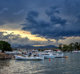 Fototapeta premium the picturesque surroundings of the Peloponnese peninsula in Greece. Scenery, seascape panorama Peloponnese peninsula in Greece, beautiful coast , Mediterranean Sea.