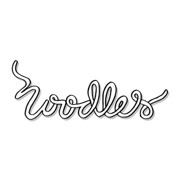 Word Noodles hand lettering for print card, banner, poster.