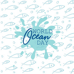 World ocean day poster concept.