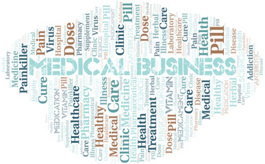 Obraz premium Medical Business word cloud collage made with text only.