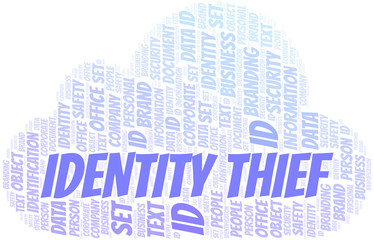 Obraz premium Identity Thief word cloud collage made with text only.