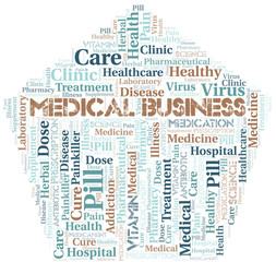 Fototapeta premium Medical Business word cloud collage made with text only.