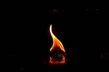 fire on black background