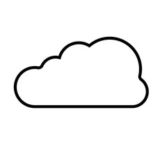 Cloud drive storage or cumulus cloud line art icon