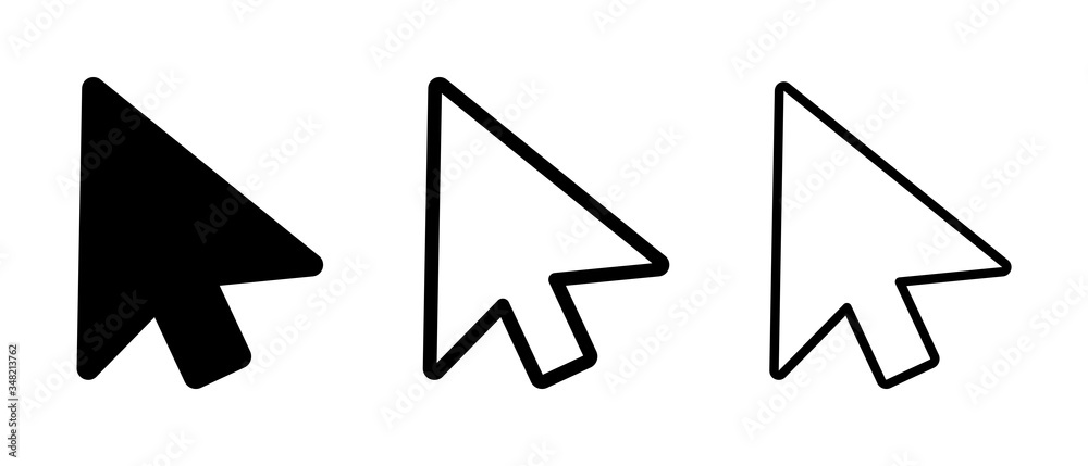 Fototapete computer mouse pointer cursor arrow flat icon for apps and websites. set of hand cursor .
