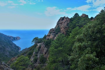 Fototapeta na wymiar Corsica-outlook at the Calanche