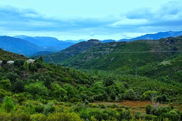Naklejka na ściany i meble Corsica-view from the road to Corte