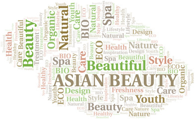 Asian Beauty word cloud collage made with text only.