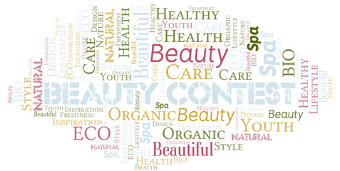 Obraz premium Beauty Contest word cloud collage made with text only.