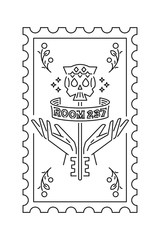 Obraz premium Holding the Key black on white