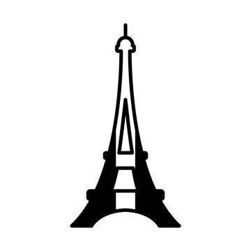 bastille day concept, eiffel tower with france flag design, line style