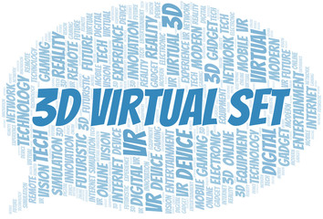 Obraz premium 3d Virtual Set word cloud collage made with text only.