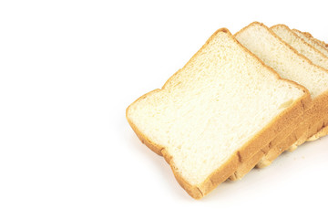Fototapeta na wymiar Slice of bread isolated on white background