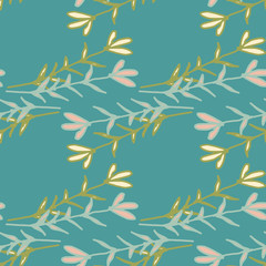 Fototapeta na wymiar Abstract little flowers seamless pattern in doodle style. Hand drawn outline floral wallpaper.