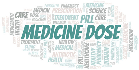 Obraz premium Medicine Dose word cloud collage made with text only.