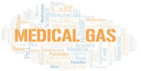 Fototapeta premium Medical Gas word cloud collage made with text only.