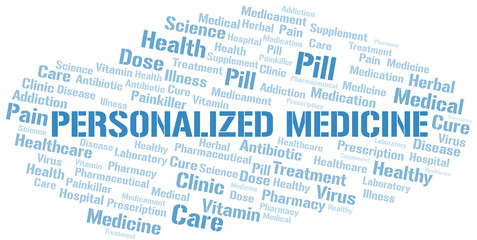 Personalized Medicine word cloud collage made with text only.