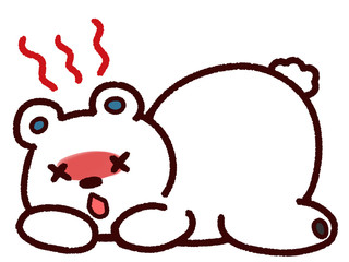 熱中症の動物　シロクマ