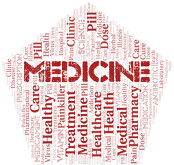 Medicine word cloud collage made with text only.