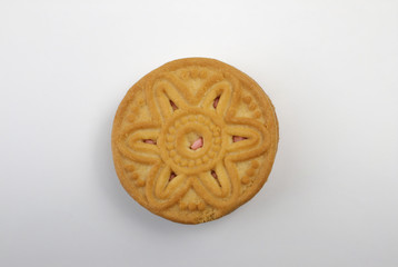 One cookie on a white background