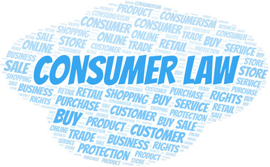 Obraz premium Consumer Law word cloud collage made with text only.