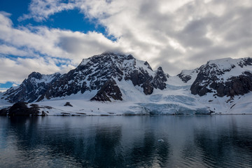 Arctic landscape with beautiful lighting in Svalbard