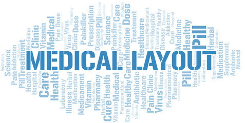 Medical Layout word cloud collage made with text only.