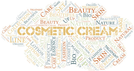 Obraz premium Cosmetic Cream word cloud collage made with text only.