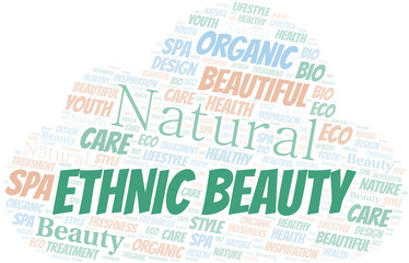 Obraz premium Ethnic Beauty word cloud collage made with text only.