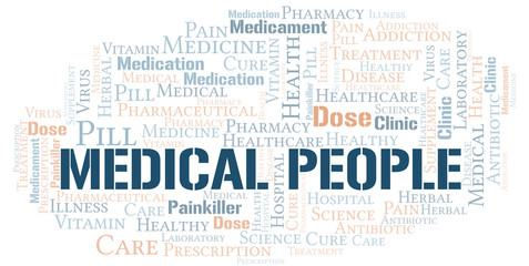 Fototapeta premium Medical People word cloud collage made with text only.
