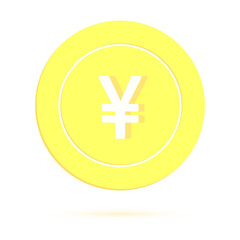 Chinese yuan coin isolated on white background. CN