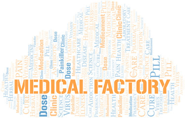 Obraz premium Medical Factory word cloud collage made with text only.