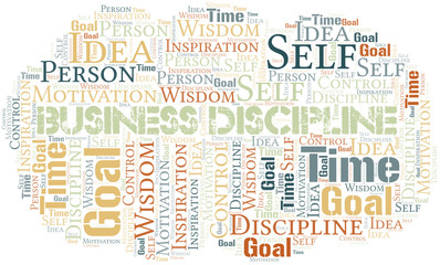 Fototapeta premium Business Discipline word cloud collage made with text only.