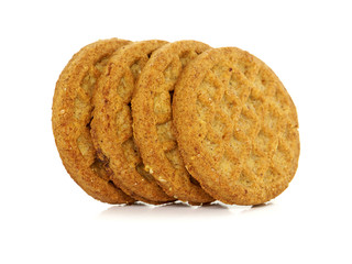 Whole wheat cereal biscuits isolated on white