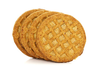Whole wheat cereal biscuits isolated on white