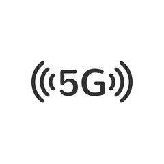 5G Vector Icon. 5th Generation Wireless Internet Network Connection Information Technology Illustration. Mobile devices telecommunication business web networking.