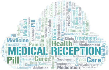 Obraz premium Medical Reception word cloud collage made with text only.