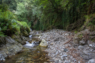 Naklejka na ściany i meble Piminoro waterfall, in the Aspromonte national park.