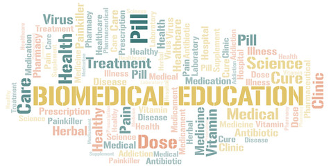 Obraz premium Biomedical Education word cloud collage made with text only.