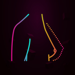 Breast enlargement, woman body nolan icon Simple thin line, outline vector of Anti age icons for ui and ux, website or mobile application